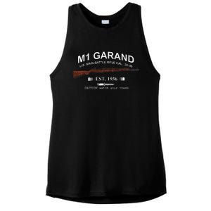 M1 Garand Rifle Gun Wwii Watch Your Thumb Est 1936 Graphic Ladies PosiCharge Tri-Blend Wicking Tank