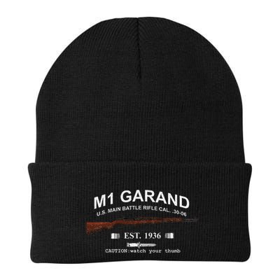 M1 Garand Rifle Gun Wwii Watch Your Thumb Est 1936 Graphic Beanie