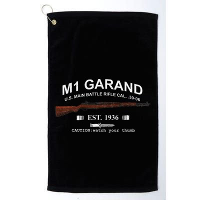 M1 Garand Rifle Gun Wwii Watch Your Thumb Est 1936 Graphic Golf Towel