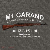 M1 Garand Rifle Gun Wwii Watch Your Thumb Est 1936 Graphic Cotton Canvas Backpack