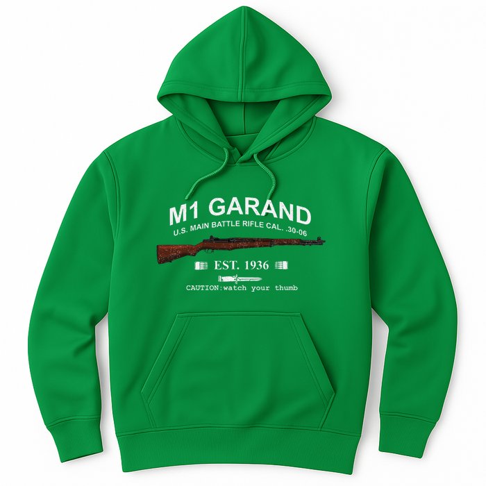 M1 Garand Rifle Gun Wwii Watch Your Thumb Est 1936 Graphic Hoodie