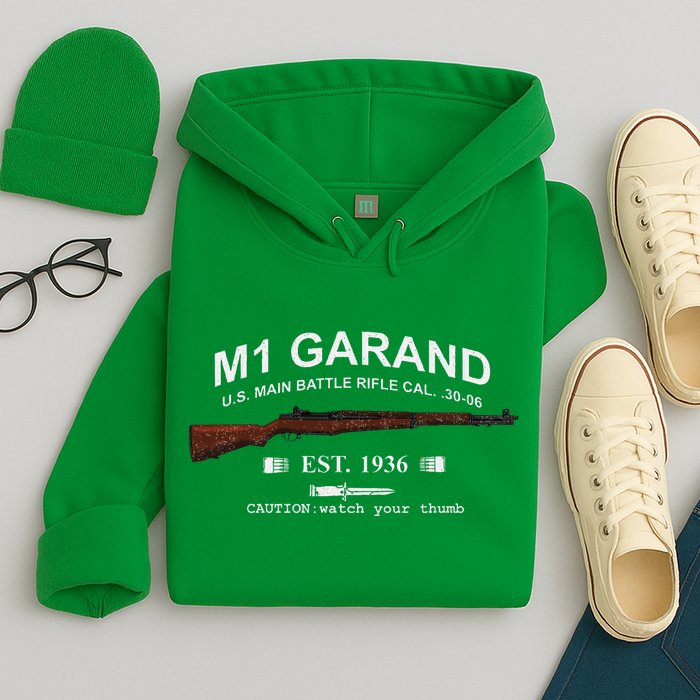 M1 Garand Rifle Gun Wwii Watch Your Thumb Est 1936 Graphic Hoodie