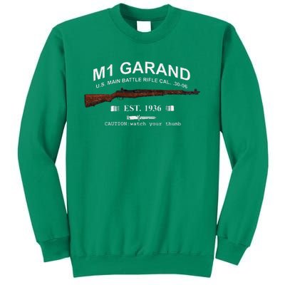 M1 Garand Rifle Gun Wwii Watch Your Thumb Est 1936 Graphic Sweatshirt