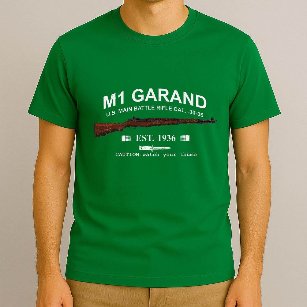 M1 Garand Rifle Gun Wwii Watch Your Thumb Est 1936 Graphic T-Shirt