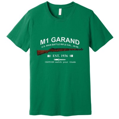 M1 Garand Rifle Gun Wwii Watch Your Thumb Est 1936 Graphic Premium T-Shirt