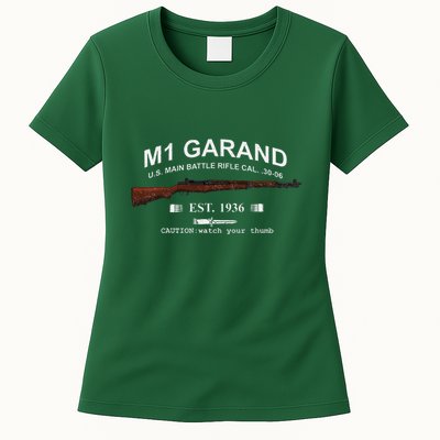 M1 Garand Rifle Gun Wwii Watch Your Thumb Est 1936 Graphic Womens T-Shirt