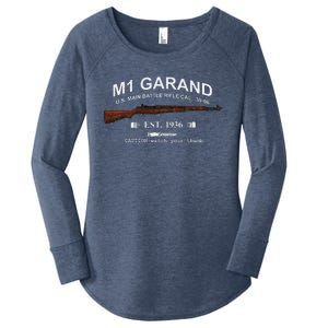 M1 Garand Rifle Gun Wwii Watch Your Thumb Est 1936 Graphic Women's Perfect Tri Tunic Long Sleeve Shirt