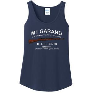 M1 Garand Rifle Gun Wwii Watch Your Thumb Est 1936 Graphic Ladies Essential Tank