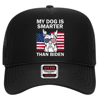 My Golden Retriever Dog Is Smarter Than Your President Biden High Crown Mesh Back Trucker Hat