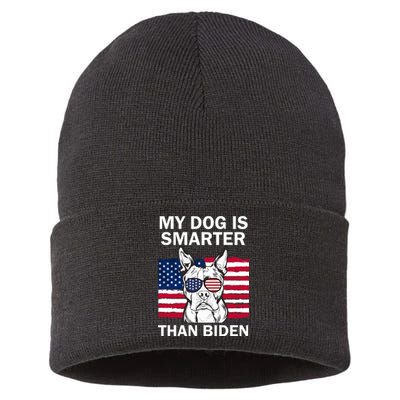 My Golden Retriever Dog Is Smarter Than Your President Biden Sustainable Knit Beanie