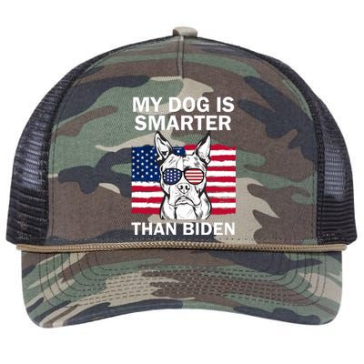 My Golden Retriever Dog Is Smarter Than Your President Biden Retro Rope Trucker Hat Cap