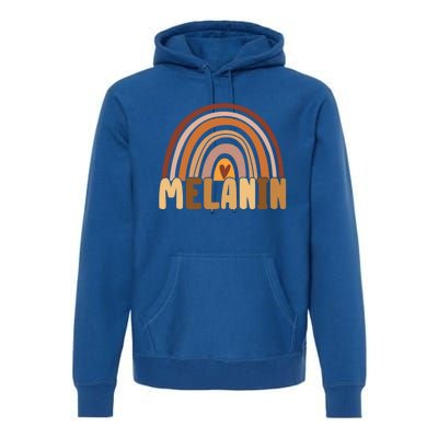 Melanin Gift Rainbow Heart Black Pride Gift Premium Hoodie