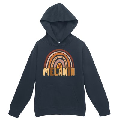 Melanin Gift Rainbow Heart Black Pride Gift Urban Pullover Hoodie