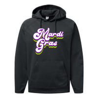 Mardi Gras Retro Festive Celebration Performance Fleece Hoodie