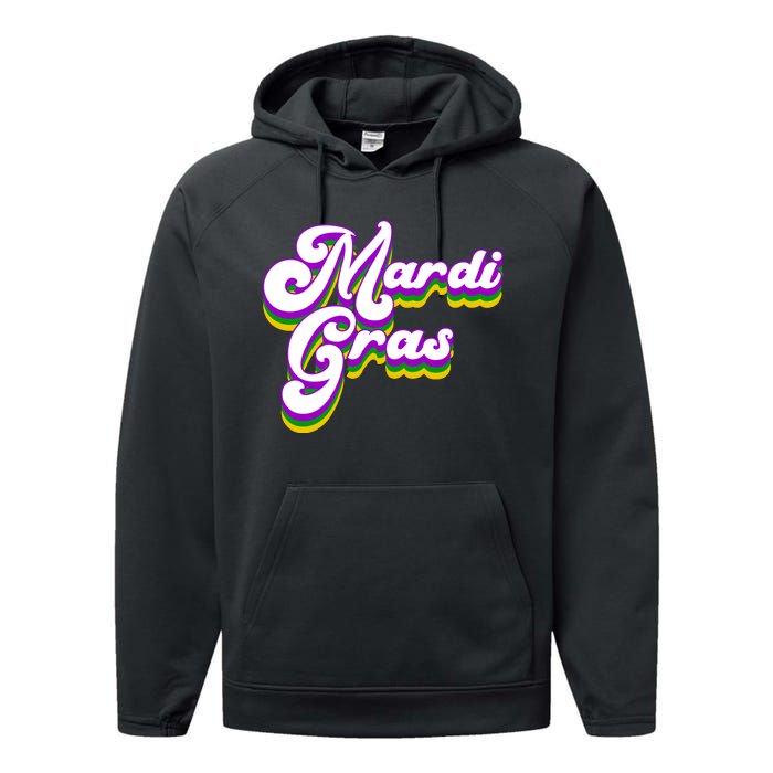 Mardi Gras Retro Festive Celebration Performance Fleece Hoodie