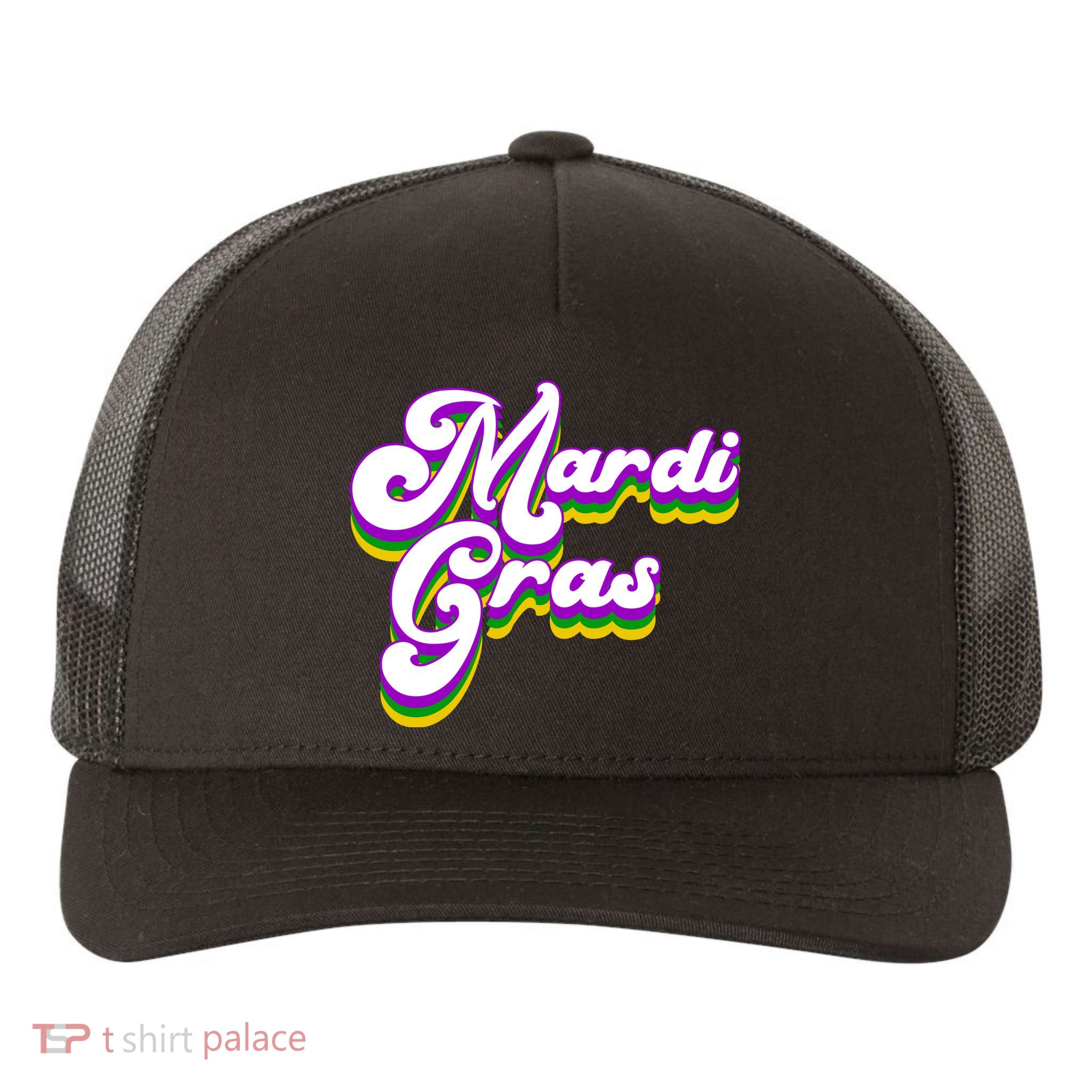 Mardi Gras Retro Festive Celebration Yupoong Adult 5-Panel Trucker Hat