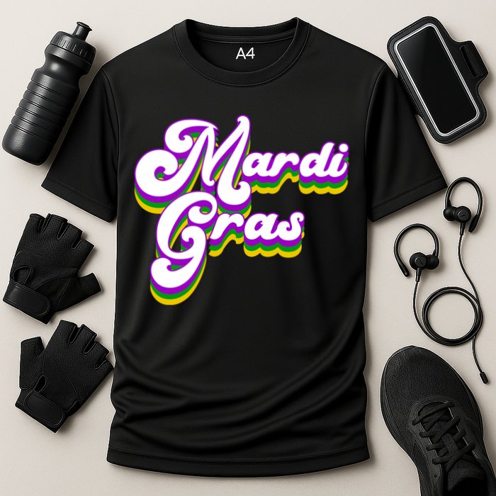 Mardi Gras Retro Festive Celebration Cooling Performance Crew T-Shirt