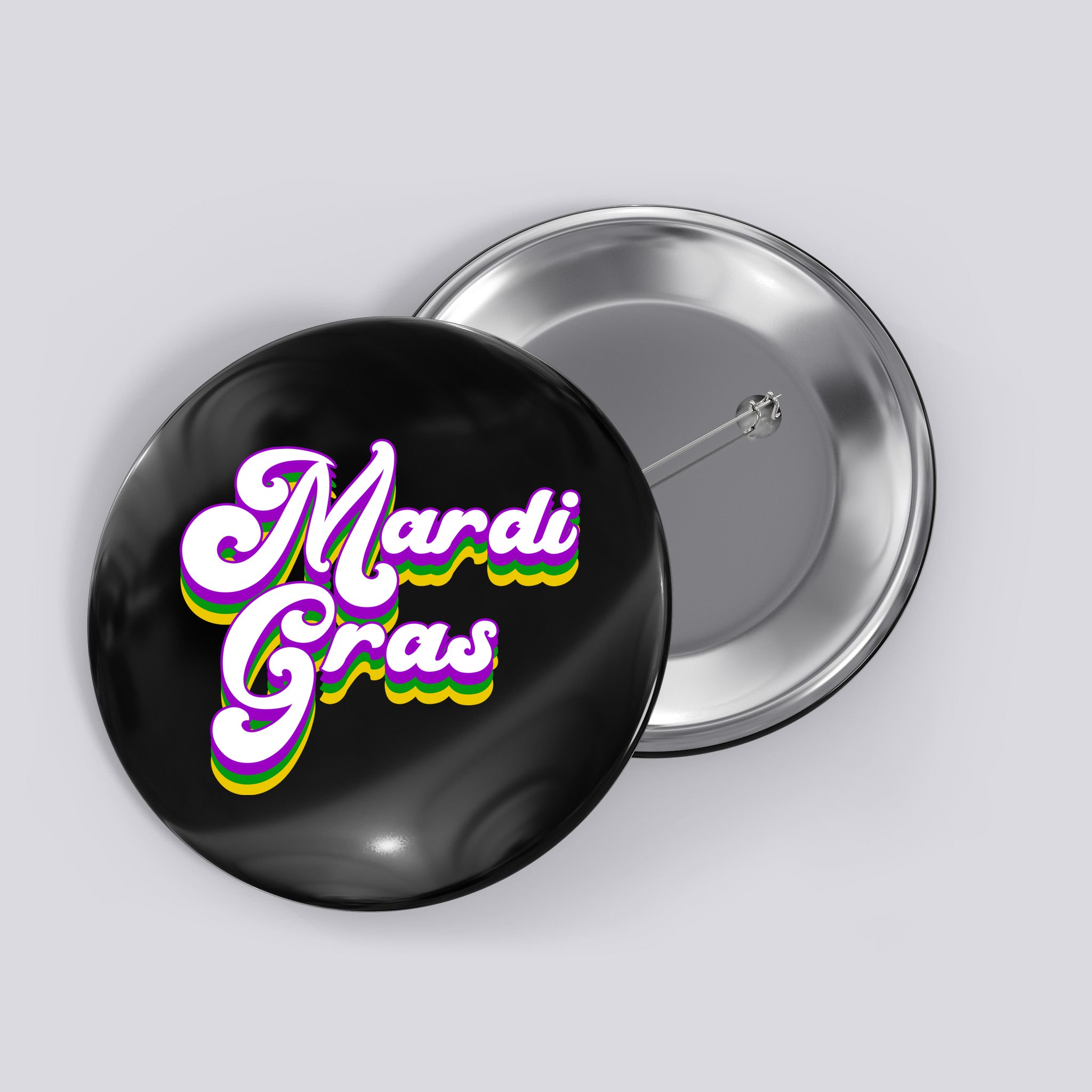 Mardi Gras Retro Festive Celebration Button