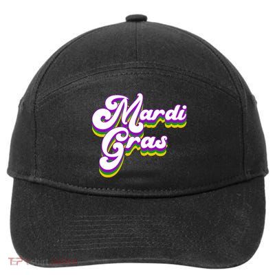 Mardi Gras Retro Festive Celebration 7-Panel Snapback Hat