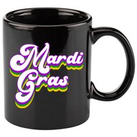 Mardi Gras Retro Festive Celebration 11oz C Handle Ceramic Mug