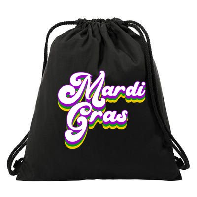 Mardi Gras Retro Festive Celebration Drawstring Bag