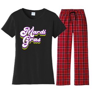 Mardi Gras Retro Festive Celebration Women's Flannel Pajama Set