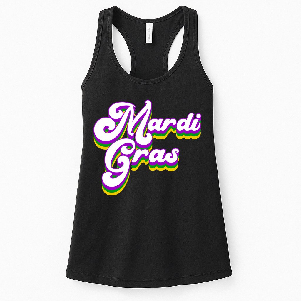 Mardi Gras Retro Festive Celebration Womens Tank Top