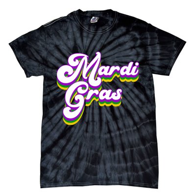 Mardi Gras Retro Festive Celebration Tie-Dye T-Shirt