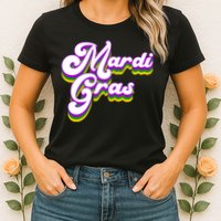 Mardi Gras Retro Festive Celebration Womens T-Shirt