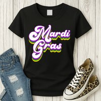 Mardi Gras Retro Festive Celebration Womens T-Shirt
