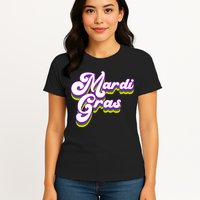 Mardi Gras Retro Festive Celebration Womens T-Shirt