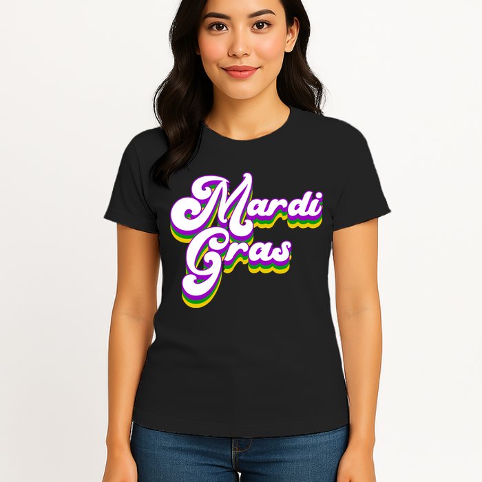 Mardi Gras Retro Festive Celebration Womens T-Shirt