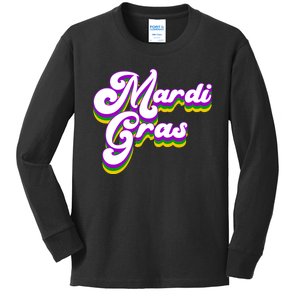 Mardi Gras Retro Festive Celebration Kids Long Sleeve Shirt