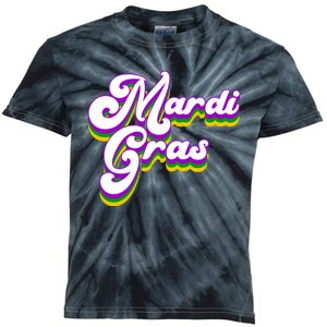 Mardi Gras Retro Festive Celebration Kids Tie-Dye T-Shirt