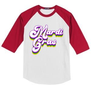 Mardi Gras Retro Festive Celebration Kids Colorblock Raglan Jersey