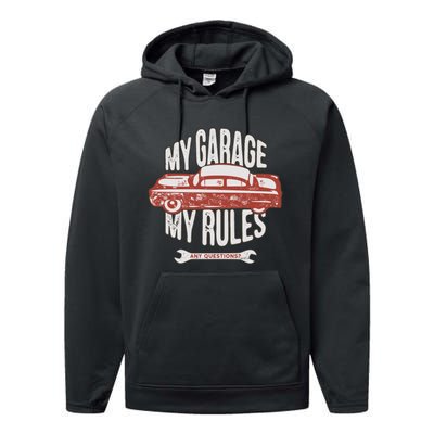 MY GARAGE RULES Performance Fleece Hoodie