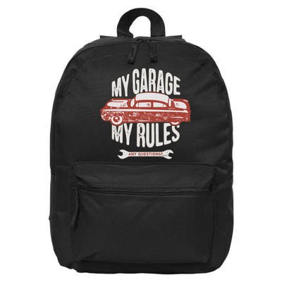 MY GARAGE RULES 16 in Basic Backpack