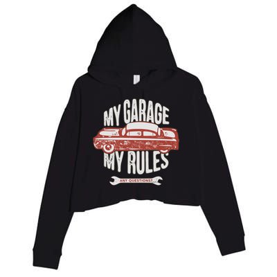 MY GARAGE RULES Crop Fleece Hoodie