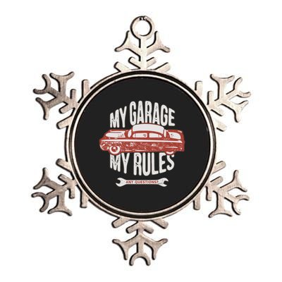 MY GARAGE RULES Metallic Star Ornament