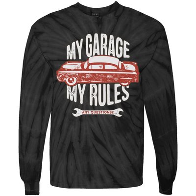MY GARAGE RULES Tie-Dye Long Sleeve Shirt