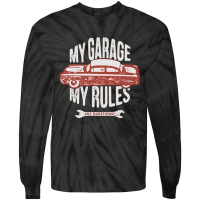 MY GARAGE RULES Tie-Dye Long Sleeve Shirt