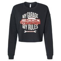 MY GARAGE RULES Cropped Pullover Crew