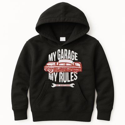 MY GARAGE RULES Kids Hoodie