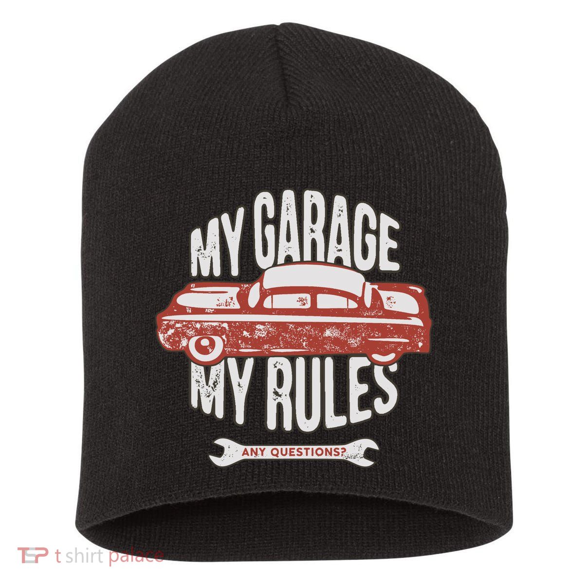 MY GARAGE RULES Short Acrylic Beanie
