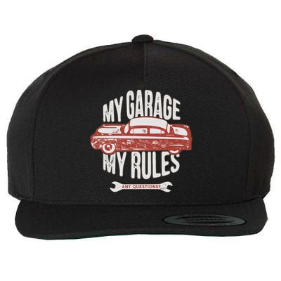 MY GARAGE RULES Wool Snapback Cap