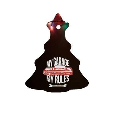 MY GARAGE RULES Ceramic Tree Ornament