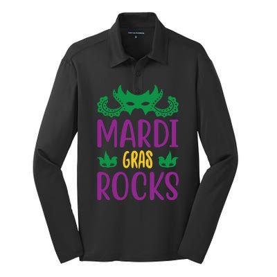 Mardi Gras Rocks Silk Touch Performance Long Sleeve Polo