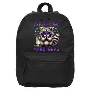 Mardi Gras Raccoon Feral Girl Mardi Gras Fleur De Lis 16 in Basic Backpack