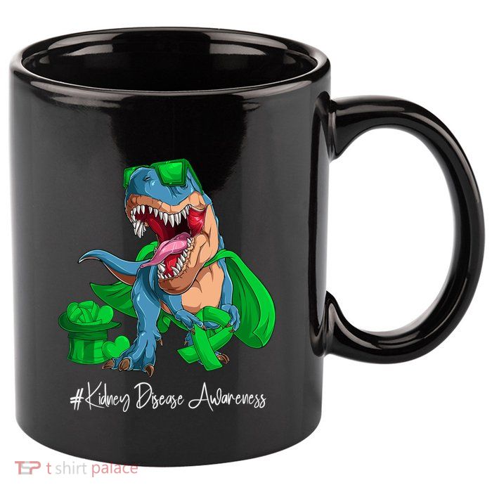 Month Green Ribbon Trex 11oz C Handle Ceramic Mug