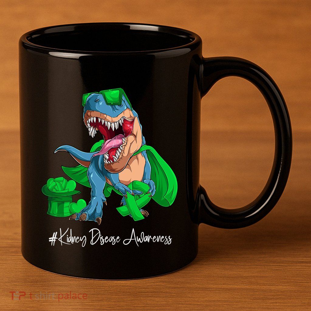 Month Green Ribbon Trex 11oz C Handle Ceramic Mug